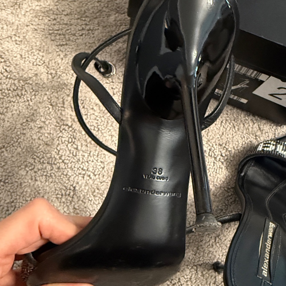 Alexander Wang Jane Crystal logo in Black size 38 - Picture 3 of 5